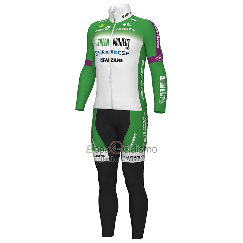 Verde Project Bardiani Csf Faizane Ropa Ciclismo Culotte Largo 2023 Hombre Mangas Largas Verde